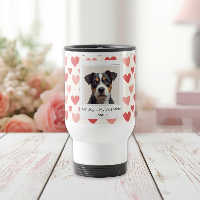 Taza De Viaje Modern Personalized Dog Valentine Travel Mug (Subido por el creador)