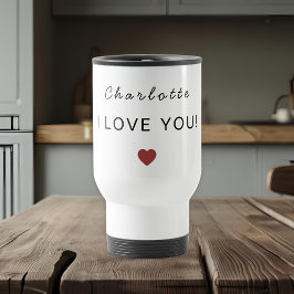 Taza De Viaje Modern Personalized Valentine Travel Mug