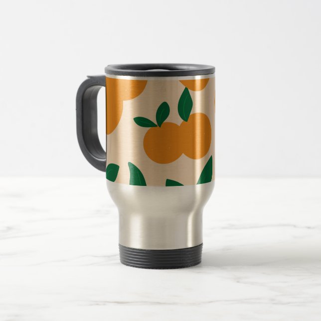 Taza De Viaje Modern Stylish Citrus Fruit Oranges Pattern (Anverso izquierdo)