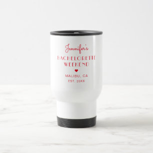 Taza De Viaje Moderna Bachelorette Roja Retro Personalizada