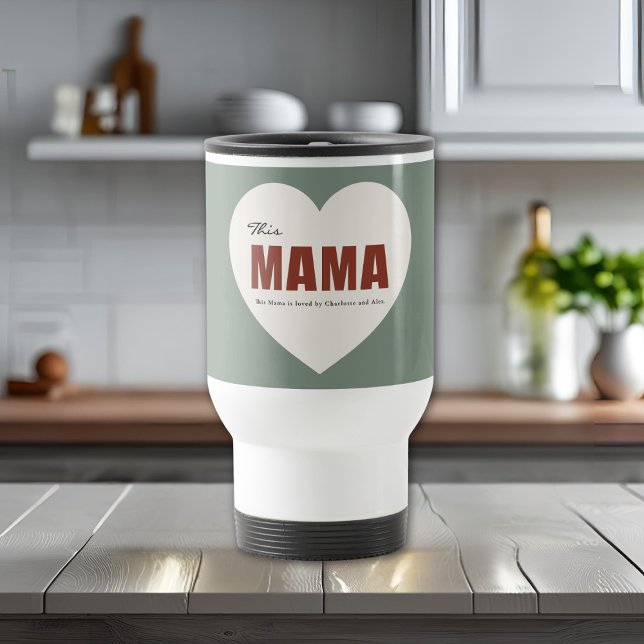 Taza de viaje moderna personalizada con corazón de (Subido por el creador)