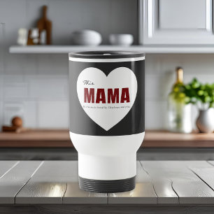 Taza de viaje moderna personalizada con corazón de