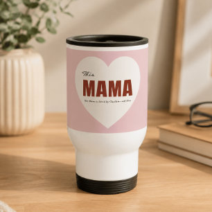 Taza de viaje moderna personalizada con corazón de