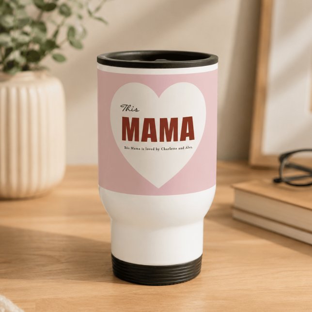 Taza de viaje moderna personalizada con corazón de (Subido por el creador)