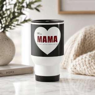 Taza de viaje moderna personalizada con corazón de