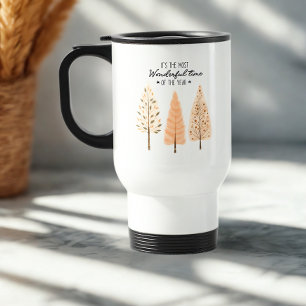 Taza De Viaje Moderna Vacaciones de estilo Pine Tree Hygge