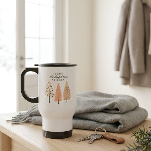 Taza De Viaje Moderna Vacaciones de estilo Pine Tree Hygge