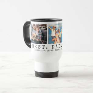 Taza De Viaje Moderno MEJOR PAPÁ DEL MUNDO 3 Fotos Personalizada