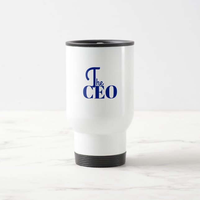 Taza De Viaje Moderno Minimal El CEO Azul (Centro)
