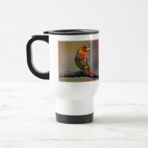 Taza De Viaje Moldura de Tanager de escarlata - Fotografía origi
