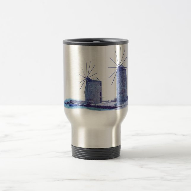Taza De Viaje molinos de viento de Grecia (Centro)