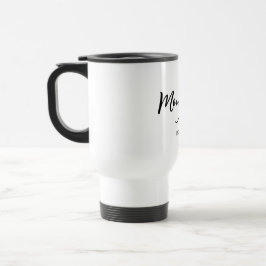 Taza De Viaje Mommy Est elegant black and white 