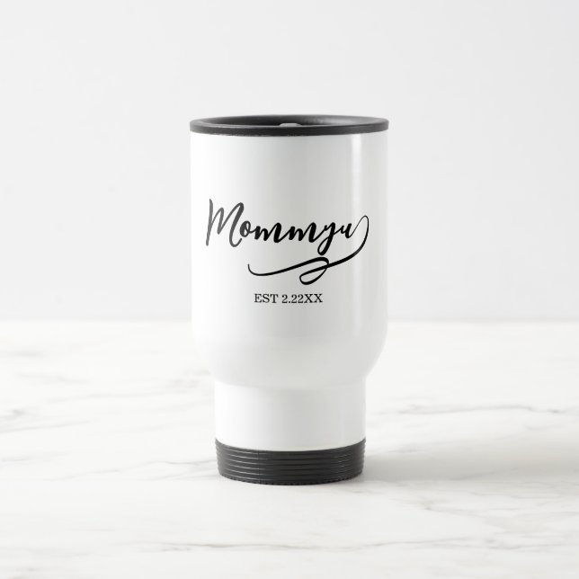 Taza De Viaje Mommy Est elegant black and white  (Centro)