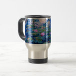 Taza De Viaje Monet: Lilies de agua 1919, flores rosas suaves<br><div class="desc">Claude Monet: Water Lilies,  1919,  Bonito Impresionista atracción de arte taza de café.</div>