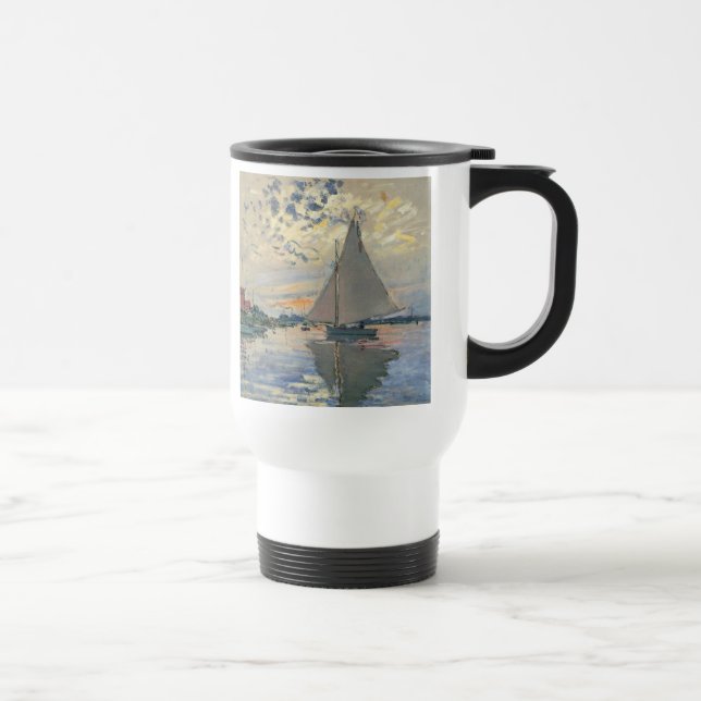 Taza De Viaje Monet Sailboat Impresionismo Francés Arte Clásico (Derecha)