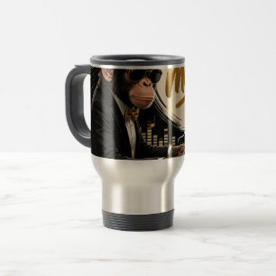 Taza De Viaje Monkey Playing Piano Music Poster – I Am Music