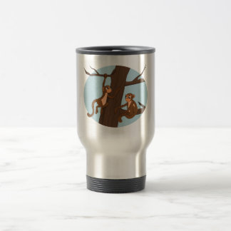Taza De Viaje Monkeys climbing the tree cartoon travel mug