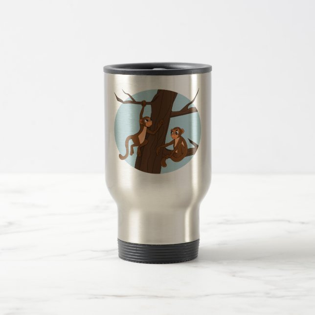 Taza De Viaje Monkeys climbing the tree cartoon travel mug (Centro)