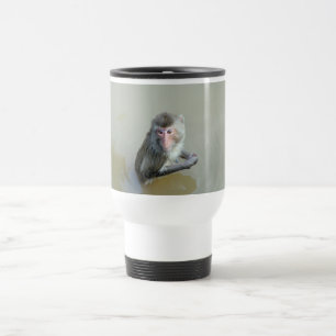 Taza De Viaje mono en agua,猴子