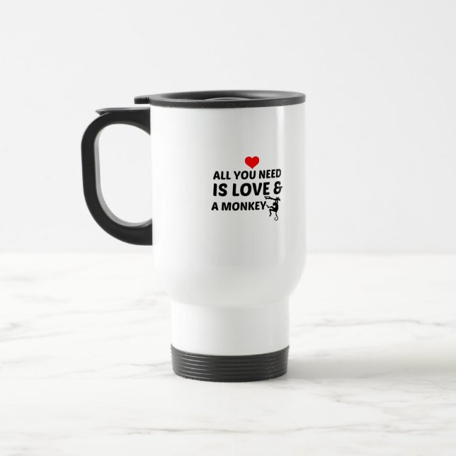 TAZA DE VIAJE MONO Y AMOR (Izquierda)
