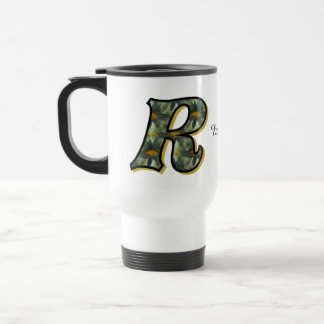 Taza De Viaje Monogram Initial R Daisy Floral Art Personalized
