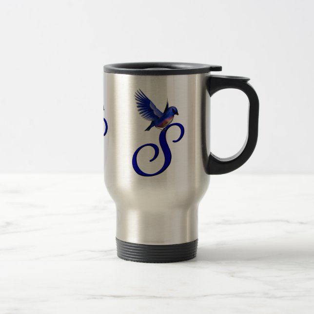 Taza De Viaje Monograma Bluebird Primer S Elegante (Derecha)