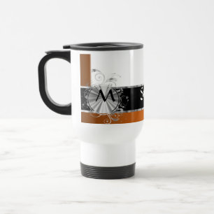 Taza De Viaje Monograma de cobre y de plata personalizado