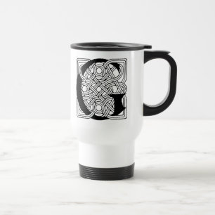 Taza De Viaje Monograma de letra G con nudo celta vintage