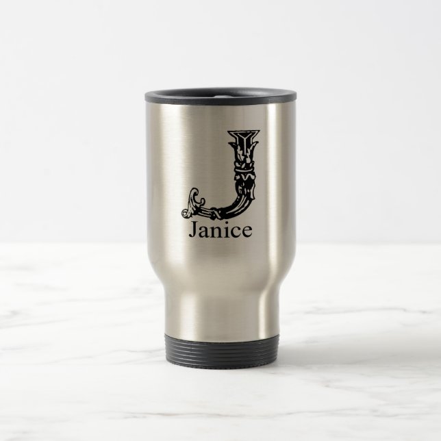 Taza De Viaje Monograma de lujo: Janice (Centro)