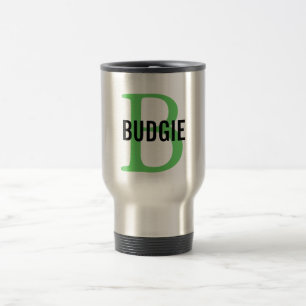 Taza De Viaje Monograma del pájaro de Budgie