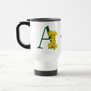 Taza De Viaje Monograma Inicial de Narciso Personalizado A