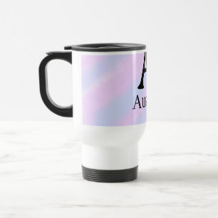 Taza De Viaje Monograma mayúscula masculina agregar nombre púrpu