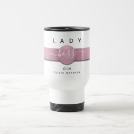 Taza De Viaje Monograma moderno Moda Lady Boss Script