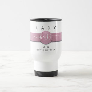 Taza De Viaje Monograma moderno Moda Lady Boss Script