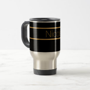 Taza De Viaje monograma negro y oro