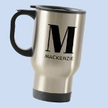 Taza De Viaje Monograma Nombre inicial simple<br><div class="desc">Moderna tipografía minimalista monograma diseño inicial de nombre que se puede cambiar para personalizar.</div>