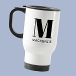 Taza De Viaje Monograma Nombre inicial simple<br><div class="desc">Moderna tipografía minimalista monograma diseño inicial de nombre que se puede cambiar para personalizar.</div>