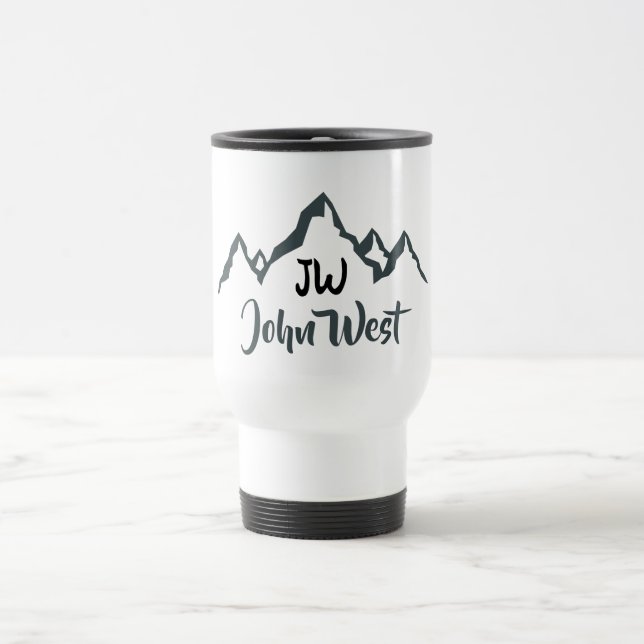 Taza De Viaje Monograma personalizable de la gama de montañas di (Centro)