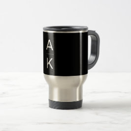 Taza De Viaje Monograma personalizado blanco y negro
