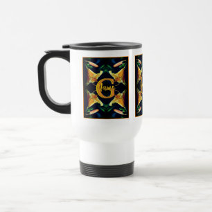 Taza De Viaje Monograma personalizado inicial nombre flores de l