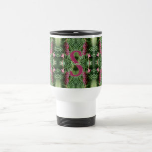 Taza De Viaje Monograma personalizado inicial nombre piñas arte