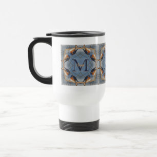 Taza De Viaje Monograma personalizado Tu inicial Arte de natural