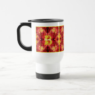 Taza De Viaje Monograma Personalizado Tu Nombre Inicial Flor de 
