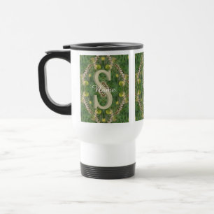 Taza De Viaje Monograma Personalizado Tu Nombre Inicial Naturale