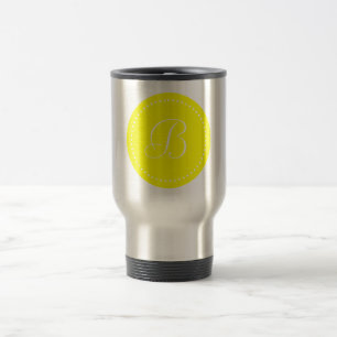 Taza De Viaje Monograma Redondo Amarillo/Blanco Punto