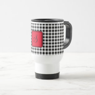 Taza De Viaje Monograma rojo, control de búfalo acero inoxidable