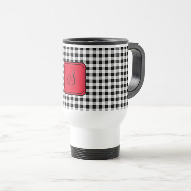Taza De Viaje Monograma rojo, control de búfalo acero inoxidable (Anverso derecho)
