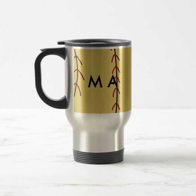 Taza De Viaje Monograma simple añada su letra de nombre man mini (Izquierda)