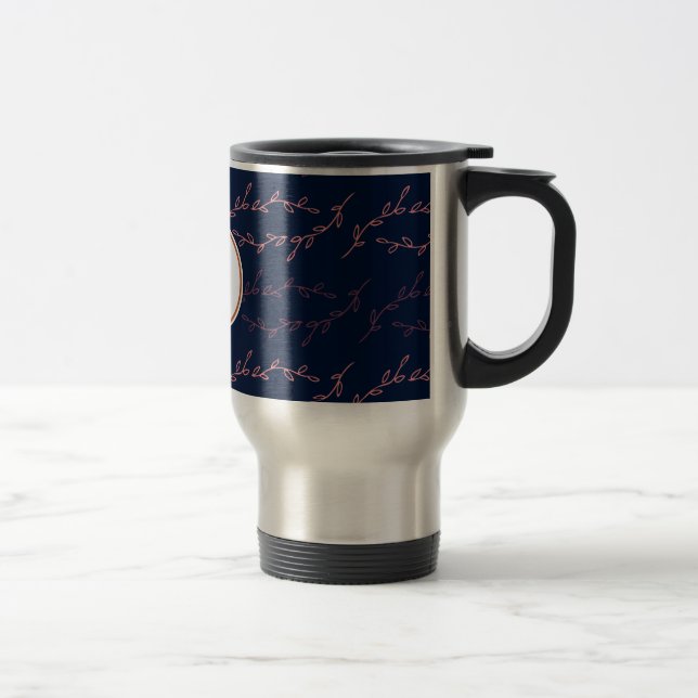 Taza De Viaje monograma y hojas (Derecha)