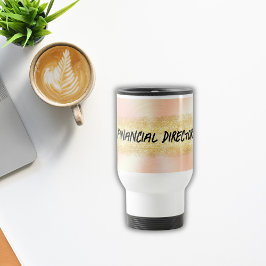 Taza De Viaje Monogramo Peach y Gold Business |